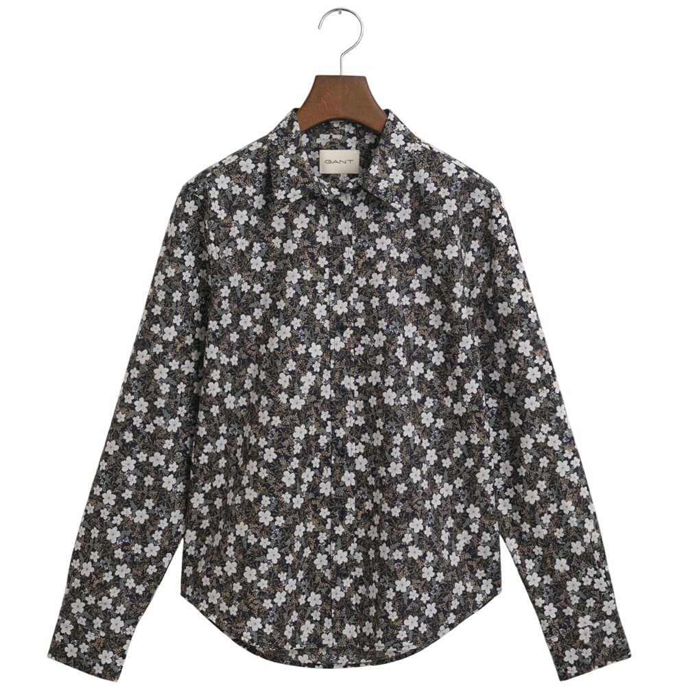 Gant Regular Fit Floral Print Cotton Voile Shirt